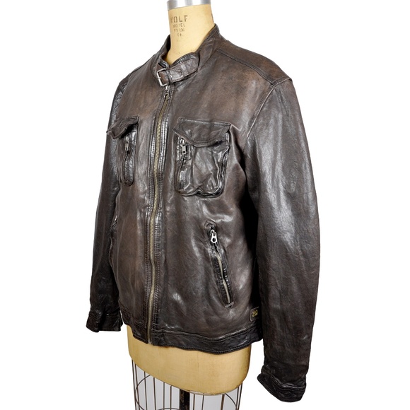 VTG SCOTCH & SODA Brown Bomber Moto Jacket - Picture 1 of 16